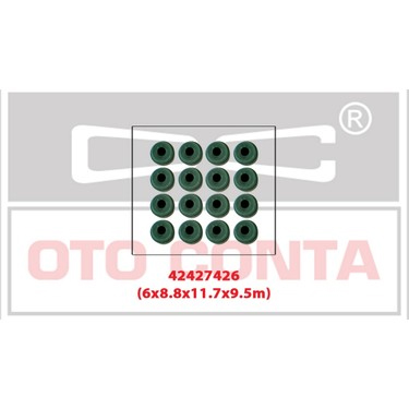 Subap Lastiği Viton (16 Ad) (6x8.8x12.2x9.7mm) Cli...