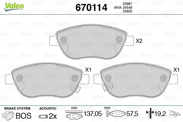 ÖN BALATA CORSA D (BÜYÜK TİP) 1.3 CDTI 07/06=> FIAT 500L 12> 0.9T 1.4 1.3D MTJ 1.6D MTJ