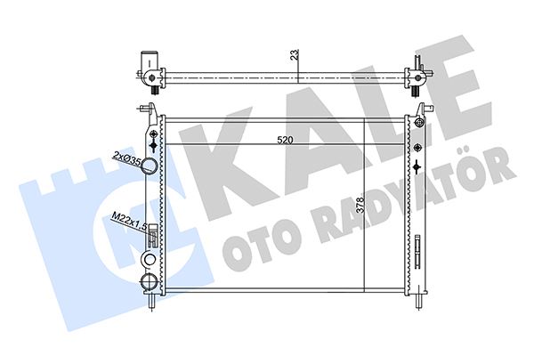 SU RADYATORU (BRAZING VERSIYONU KL355620) FIAT ALBEA PALIO STRADA 1.2 16V 02> (MT) (AC) (MEKANIK) (520X378X23)