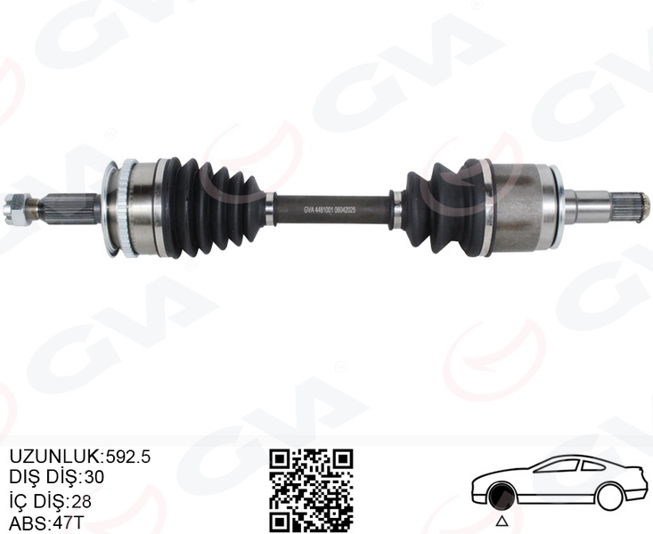 KOMPLE AKS SOL MITSUBISHI L200 2,5L 4D56 DI-D Tdi Euro4 CR 4x4 KB4T 07-10 (30 x 592,5 x 28)