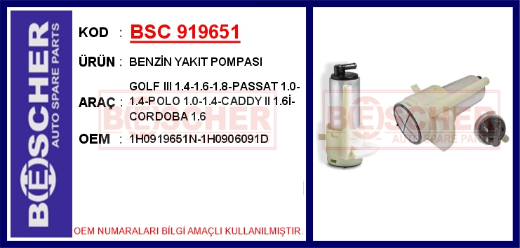 Benzin Yakıt Pompası