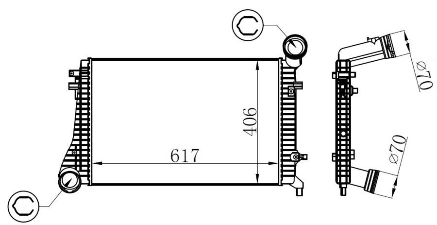 Intercooler Brazing Intercooler (617X406X32) A3-LEO...
