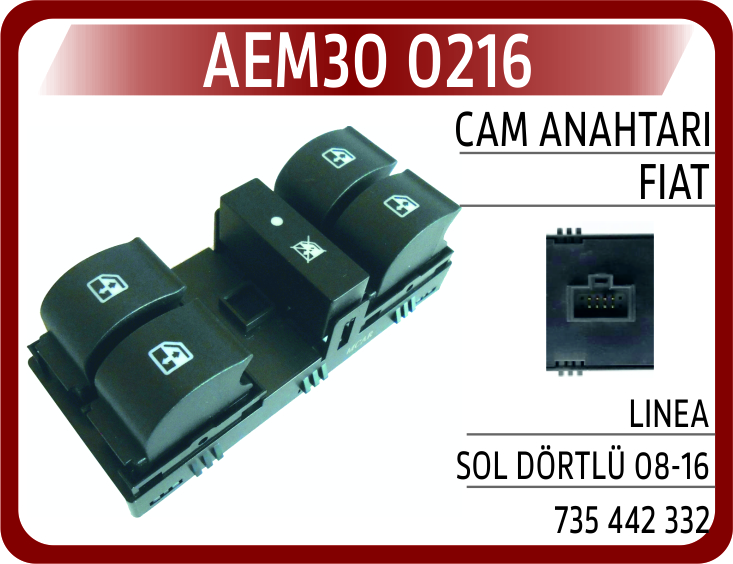 Cam Açma Anahtarı Kumanda Grubu Ön Sol