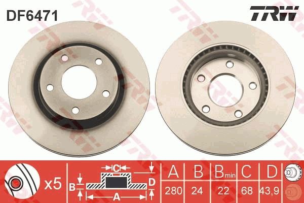 ÖN FREN DİSKİ (HAVA KANALLI) NISSAN JUKE 1,5L Dci F15 10-> / 1,6L HR16DE F15 10-> (280 çap x 5 bijon) - Takım disk fiyatıdır