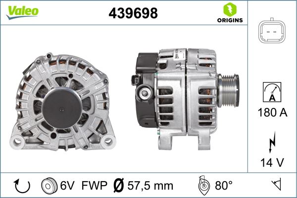Alternatör 14V 180Ah P407-PARTNER Tepee-expert Tep...
