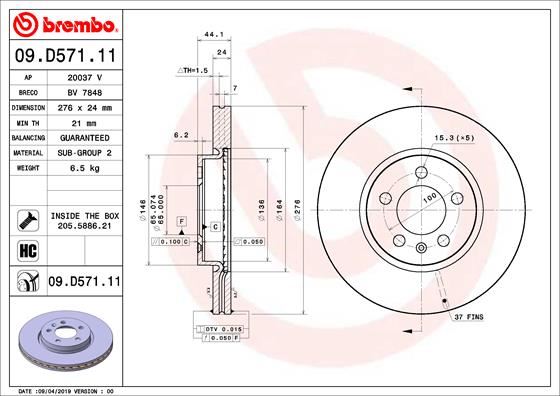 FREN DİSKİ ÖN VW-SKODA-SEAT-AUDİ-A1-ARONA-İBİZA-KAMİQ-SCALA-POLO-T CROSS-TAIGO 18> (276x24x5)
