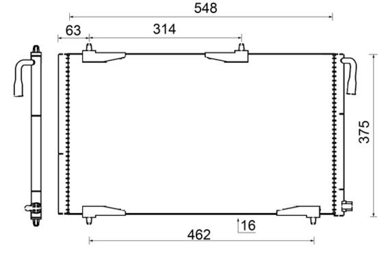 KLİMA RADYATÖRÜ (KONDENSER) PEUGEOT P206 98>09 1.1-1.4-1.6-2.0-1.4HDI-1.6HDI