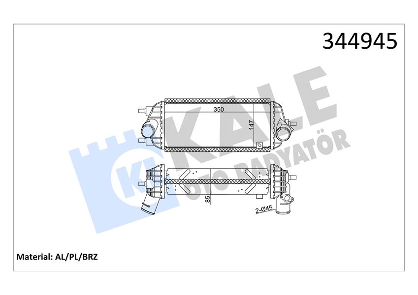TURBO RADYATÖRÜ (INTERCOOLER) HYUNDAI İX35 10=> KIA SPORTAGE 13=> 1.7 CRDİ (AL/PL/BRZ)
