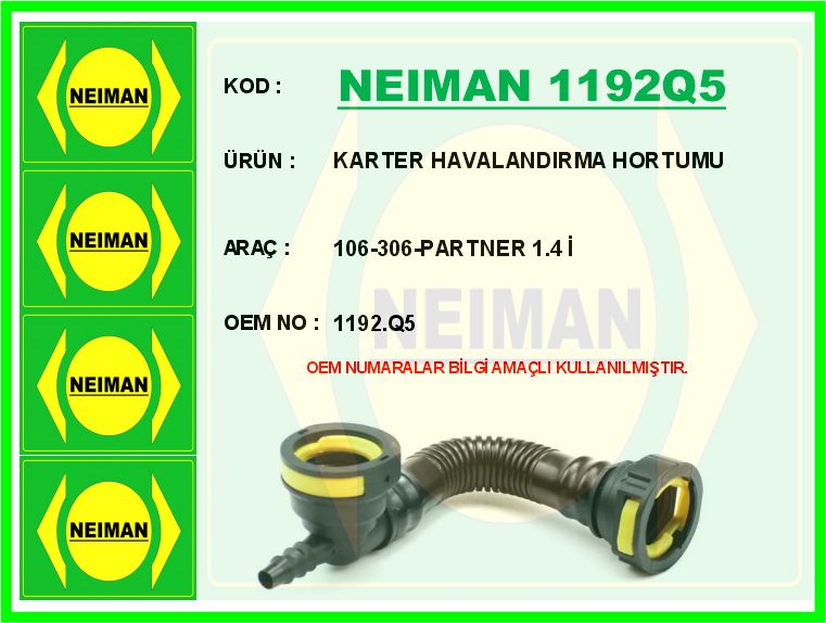 MOTOR BLOGU HAVA TAHLIYE HORTUMU P106- P306- PARTNER- BERLINGO- SAXO- XSARA TU3JP 1.4I 96>11