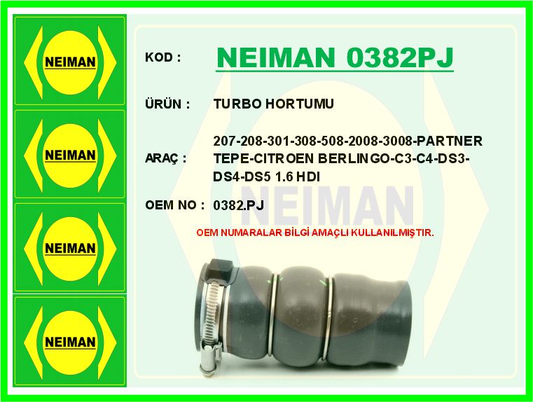 Turbo Hortumu 207-208-301-308-508-2008-3008-PARTNE...