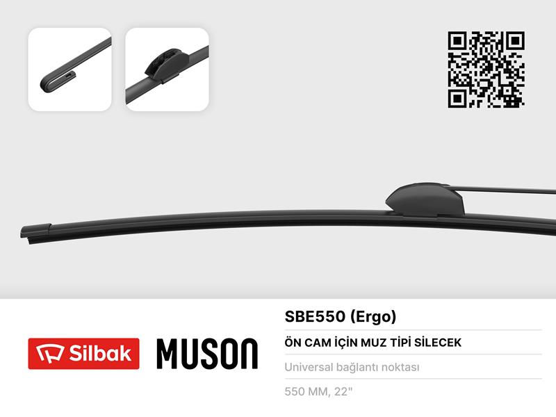 Silecek Süpürgesi Muz Tipi 550mm Üniversal Kancali