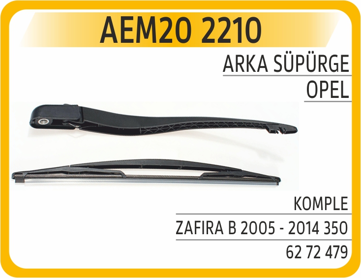 ARKA SİLECEK KOLU + SÜPÜRGESİ KOMPLE OPEL ZAFIRA B 2005 - 2014 350