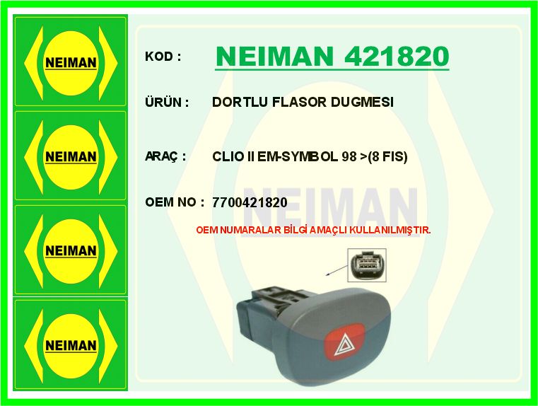 Dortlu Flasor Düğmesi