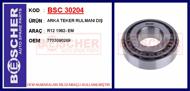 Arka Teker Rulmanı Dış