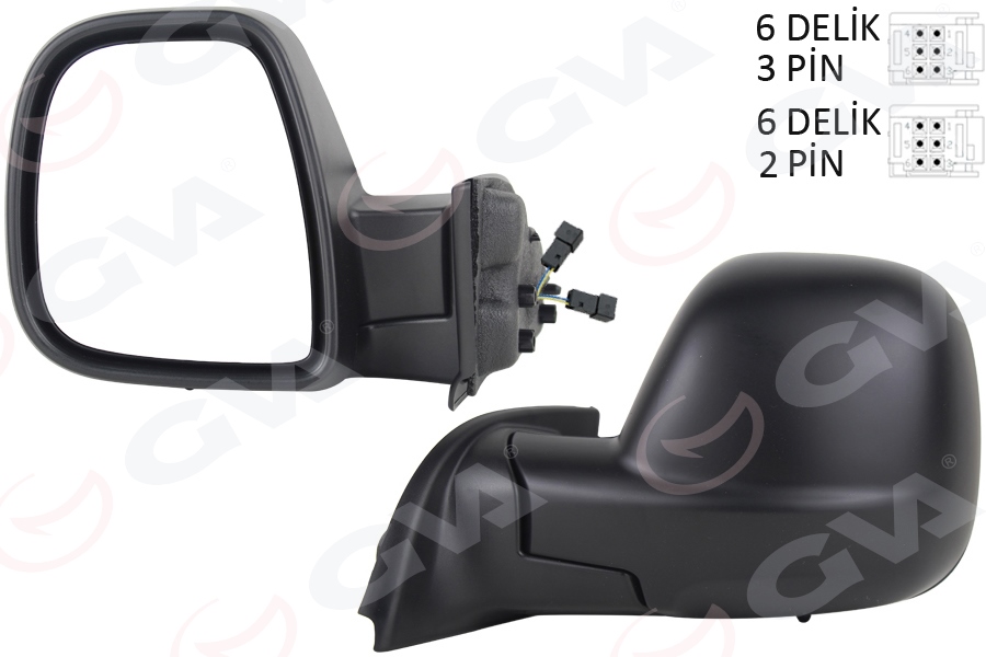 DIŞ DİKİZ AYNASI SOL PARTNER-BERLINGO (12-18) ELEKTRİKLİ+DESENLİ+REZİSTANSLI
