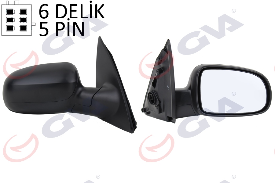 DIŞ DİKİZ AYNASI SAĞ CORSA C 01> ELEKTRİKLİ+ISITMALI+KONVEKS 5 FİŞ VM-200EHR