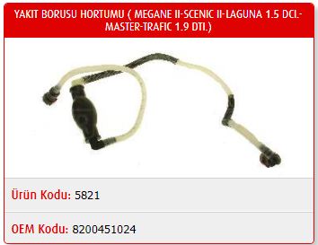 Yakıt Borusu Hortumu