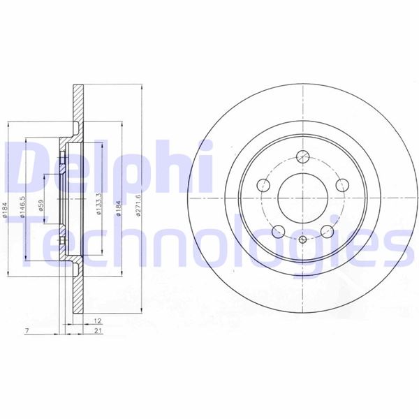 ARKA FREN AYNASI P807 2.0-2.2HDI 02> C8 2.0HDİ 2.2HDİ 02> ULYSSE 02> (272x12x5DL)