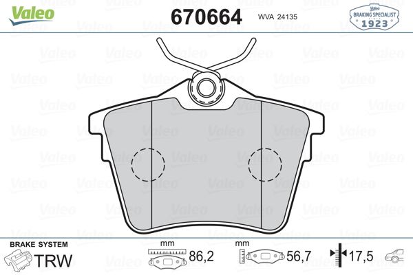 ARKA FREN BALATASI PEUGEOT P407 1.6 HDI 1.8-2.0 04> 607 00> CITROEN C5 08>