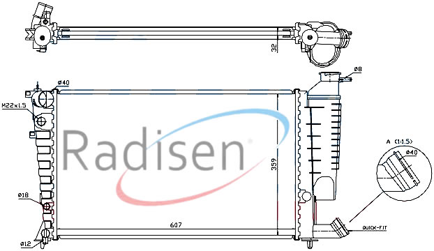 SU RADYATORU PEUGEOT 306 93<02 - CITROEN SAXO 1.4 96<03 XSARA 97<03 ZX 91<97 1.4 1.6 1.8 (AT/MT) (MEKANIK) (610X378X23)