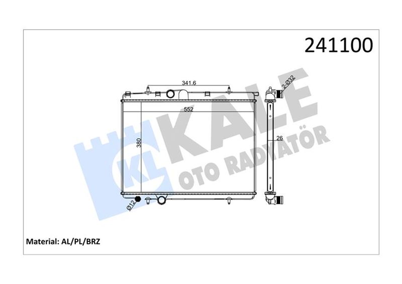 RADYATÖR P206 1.4HDI(TURBO DİESEL)1.6I 16V-1.9D-2.0HDI(TURBO DİESEL)- 2.0I 16V (1 SIRA ALB SİSTEM)