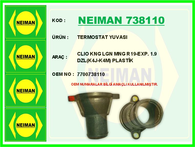 TERMOSTAT YUVASI CLIO KNG LGN MNG R19-EXP. 1.9 DZL(K4J-K4M) PLASTİK