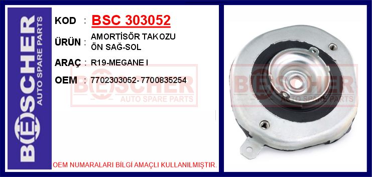AMORTİSÖR TAKOZU ÖN SAĞ-SOL R19-MEGANE I