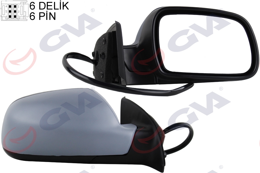 DIŞ DİKİZ AYNASI SAĞ 307 02> ELEKTRİKLİ+ISITMALI+ASTARLI+SENSÖRLÜ+KONVEKS 6 FİŞ VM-207EHPSR