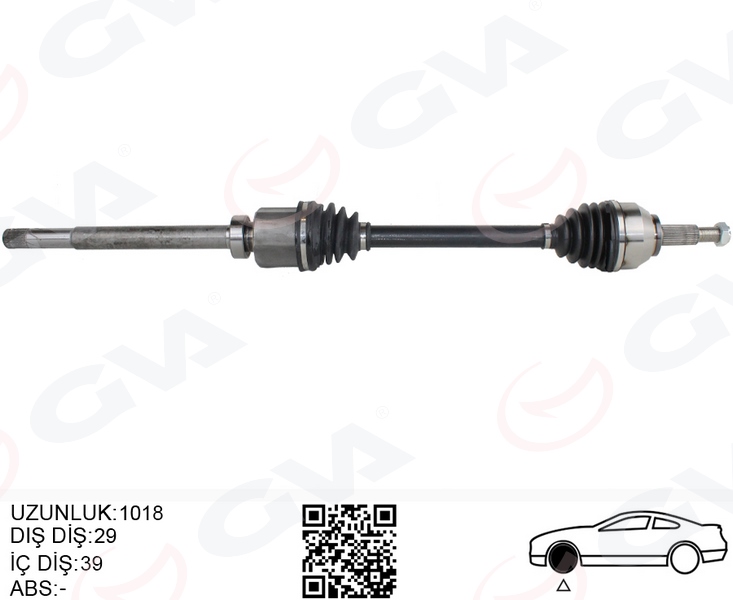 KOMPLE AKS SAĞ RENAULT TRAFİC III 1.6 DCİ (14-) (1018mm)