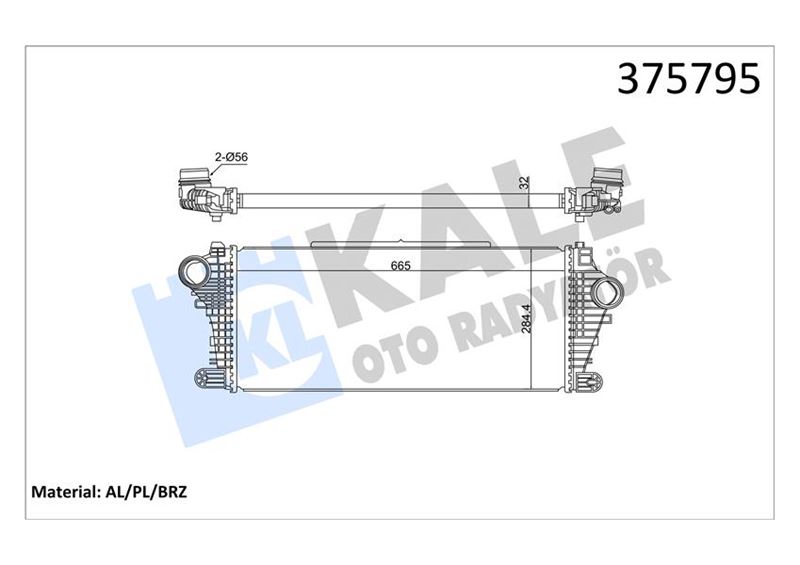BRAZİNG INTERCOOLER OPEL INSIGNIA 2017=> (665X284X32)