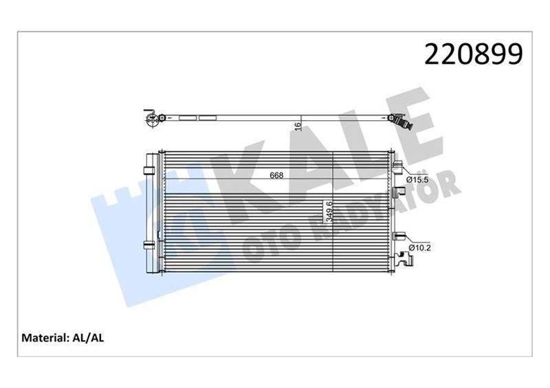 KLİMA (KONDANSER) RADYATÖRÜ RENAULT FLUENCE 09> MEGANE III 09> 1.5dCi 1.6 1.6dCi (348x685x16)