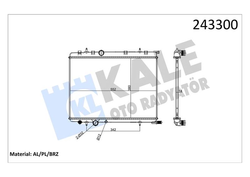SU RADYATORU PEUGEOT 307 / XSARA BERLINGO 1.1I / 1.4I (AL/PL/BRZ)