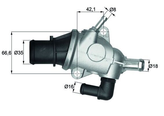 TERMOSTAT (KOMPLE) STILO 1.8 16V (01-08)- PUNTO 1.8 99=> (88C) (G911.88) ALFA 156 1.6 1.8 2.0 147