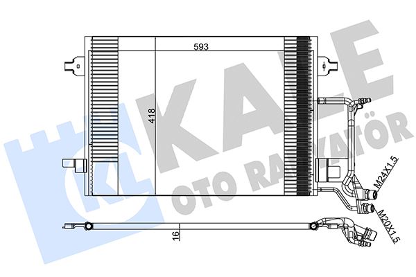 KLİMA KONDENSERİ PASSAT A4 1.9TDI 1.8-1.8T 97> (610X415X16) (AL-AL)