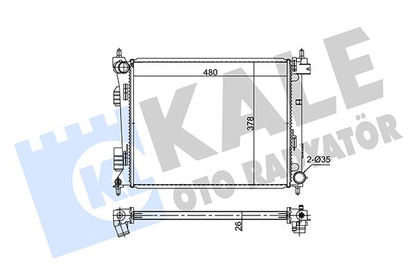 RADYATÖR BRAZİNG ACCENT BLUE-İ20-KIA RIO DİZEL 11=> (MANUEL) (480x382x26)(AL-PL-BRZ)