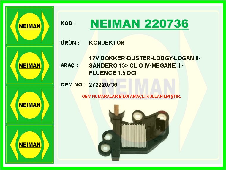 Konjektor 12V Dokker-duster-lodgy-logan Ii-sandero...