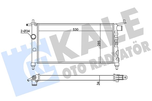 SU RADYATORU OPEL CORSA B-COMBO-TIGRA 1.2I 1.4I 1.4I/1.6I 16V 93=> (AT) (NAC) [MEKANIK] [533X285X32]