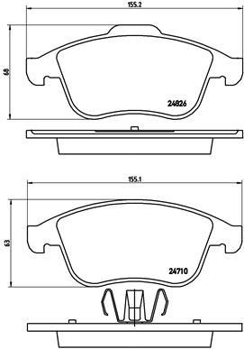 ÖN FREN BALATASI RENAULT GRAND SCÉNIC III 09>16 LAGUNA III 07>15 MEGANE III 09>15 K:17.1MM Y:68MM