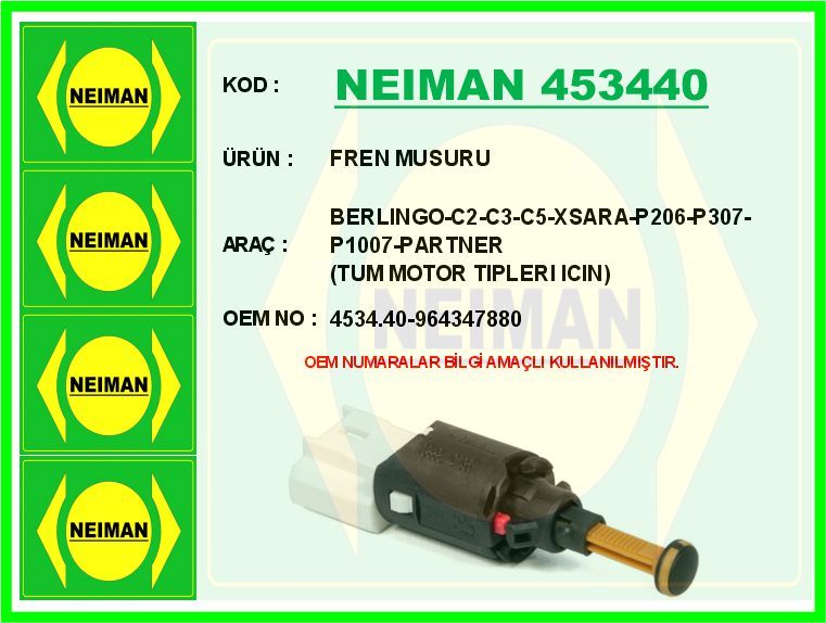 Fren Musuru BERLINGO-C2-C3-C5-XSARA-P206-P307-P100...