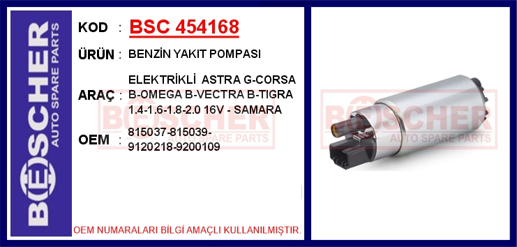 Benzin Yakıt Pompası Elektrikli