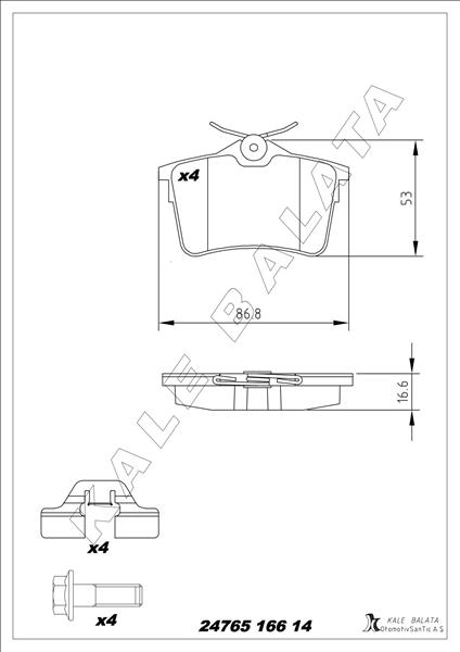 Arka Fren Balatası P307 00>09 P308 07>14 Par...