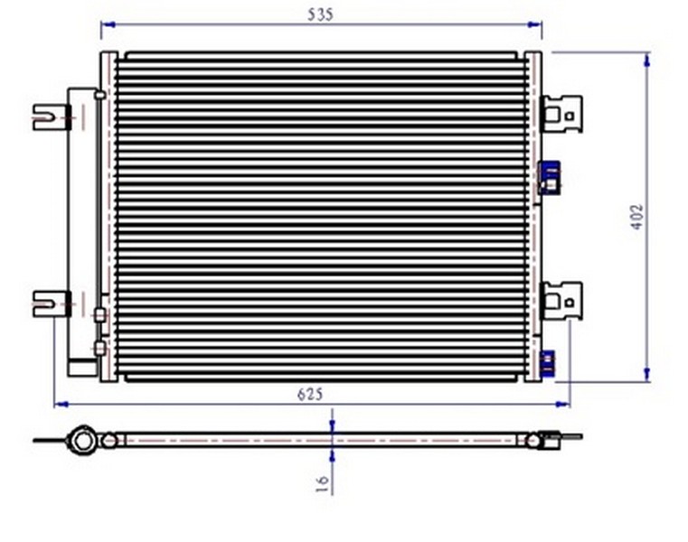 KLİMA KONDENSERİ DUSTER 10>SANDERO 08>LOGAN 10>1.2 16V-1.4-1.6-1.5DCI (513x396x12)
