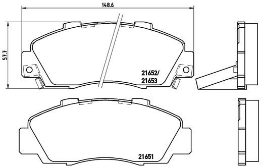 ÖN FREN BALATA HONDA ACCORD EURO 2,0L F20Z1 F20B5 A/T (CE8 CH3 kasa) 96-02 / CR-V 2,0L B20B3 B20Z1 (RD1 kasa) 96-01 / HR-V 1,6L D16W1 (GH kasa) 99-07