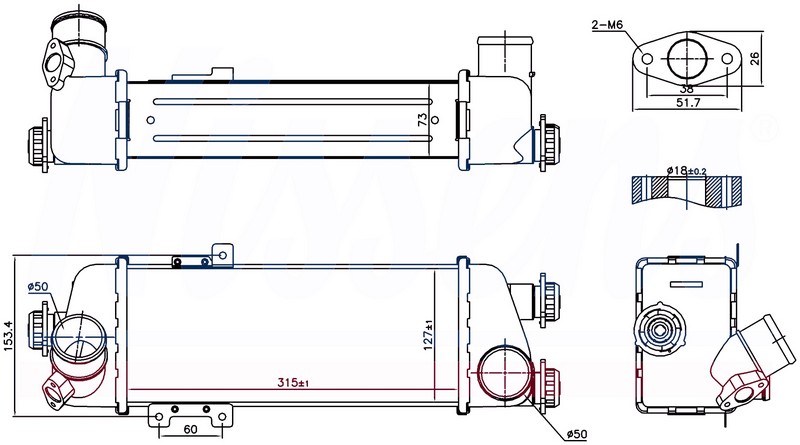 Intercooler Brazing Intercooler A/m (313X124X74) Ela...