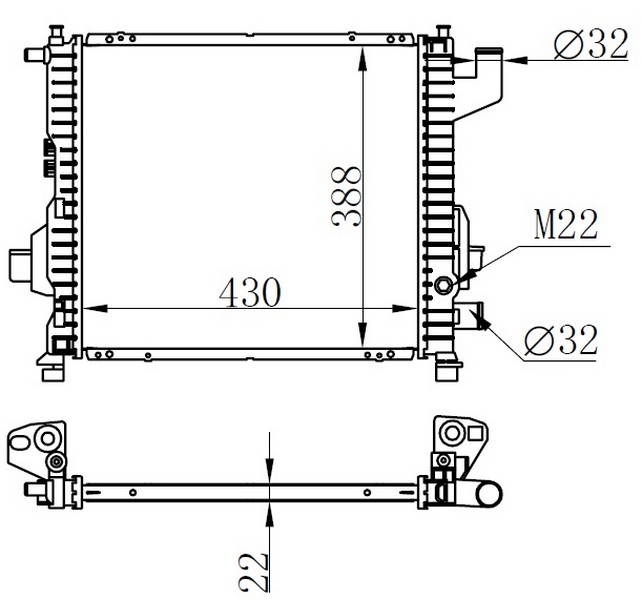 RADYATOR BRAZİNG MT(430X388X22)TWİNGO 1.0İ/1.2İ 93+ 63835A