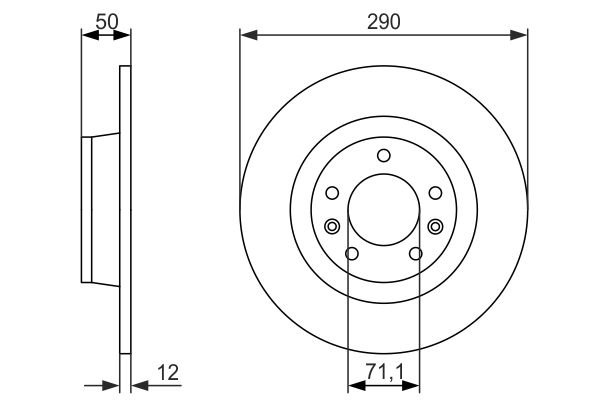 FREN DISKI ARKA DUZ 290 MM P407 04-> P508 10-> P607 00-> C5 III 08->