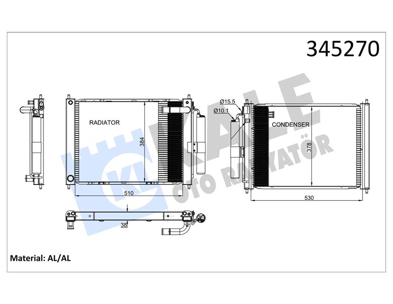 KLİMA KONDENSERİ NISSAN MİCRA 1.2-1.4 16V (02-10) (RADYATÖR-KLİMA BİRLEŞİK) (OTO.-MEK.) (AL/AL)