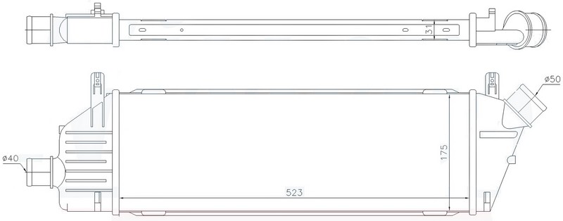Intercooler Brazing Intercooler A/m (523X175X31) Mic...