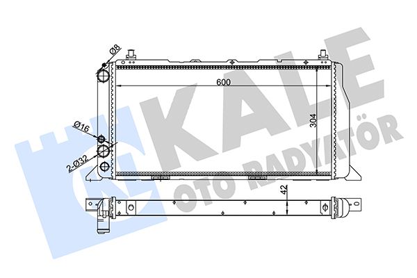 SU RADYATORU AUDI 80/90-COUPE (600X304X42) (AL/PL) (MANUEL)