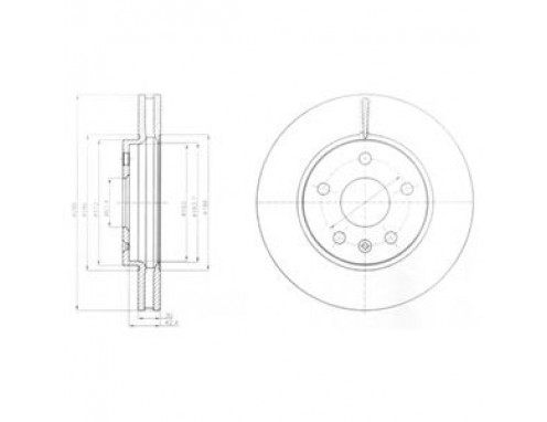 ÖN FREN AYNASI INSIGNIA A 08> SAAB 9-5 (YS3G) 10> (16 JANT) (296x30x5DLxHAVALI) (13501307-569063)